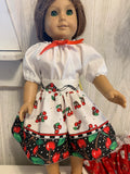 18” doll skirt and peasant blouse