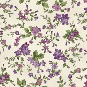 Maywood white with purple floral
