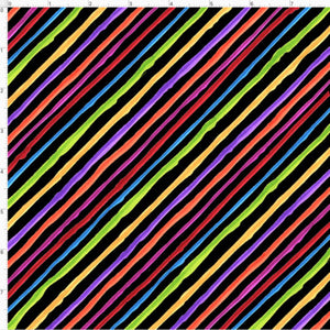 Loralie black with colorful diagonal stripes