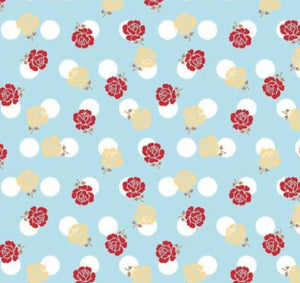 RB aqua with red and yellow small roses