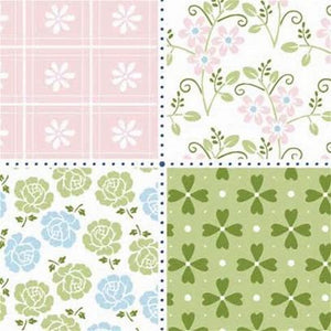 RB pink and green fat quarter panel