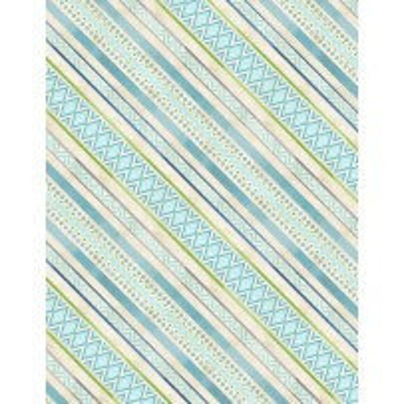 WP white fabric with light blue diagonal print