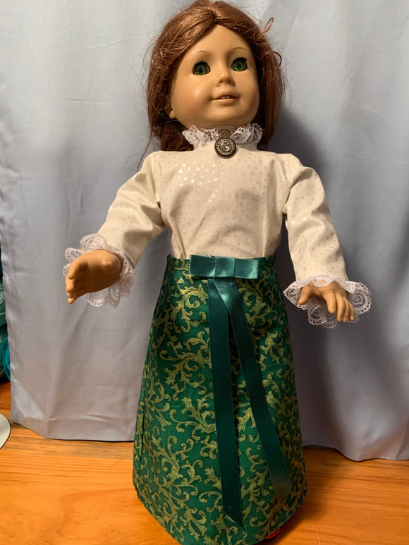 18” doll dress -long skirt and blouse